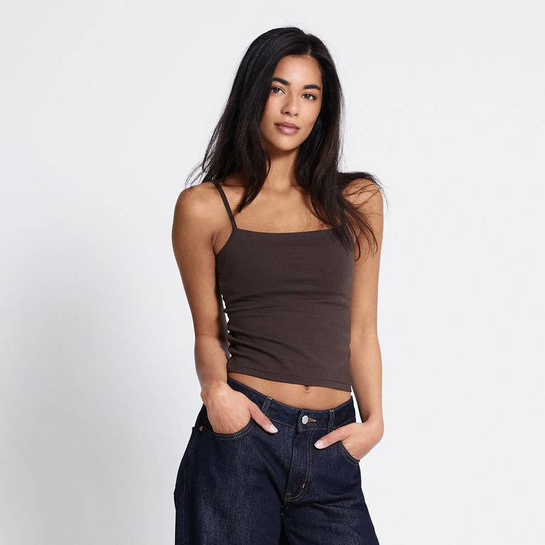 Cropped singlet "Lily" Brown